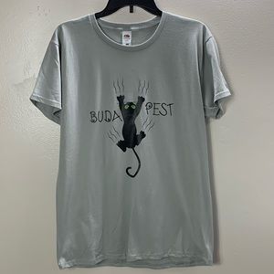 Fruit of the loom graphic tee shirt gray buda pest short sleeve men’s L